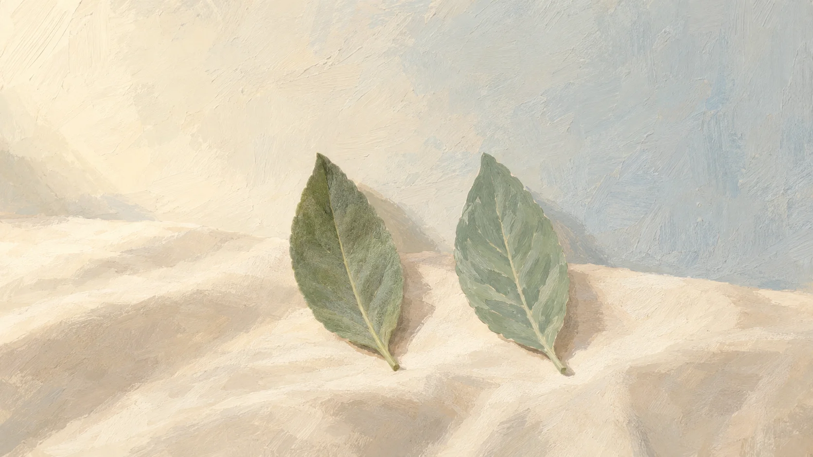 Two nearly identical leaves side by side, showing why you cannot check if text is AI generated from the surface alone